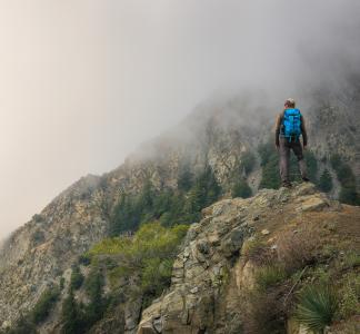 Hiker in San Gabriel Mountains National Monument, California