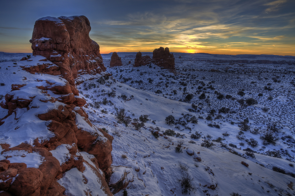 Sunset in Arches National Park, UT