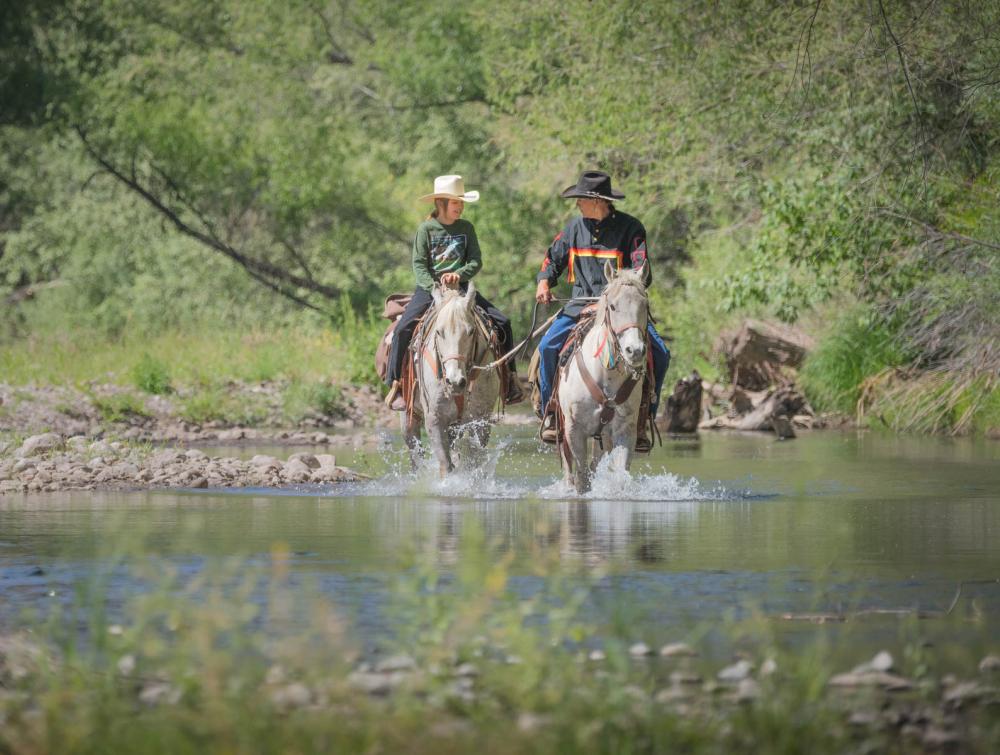 Horseback riders in Gila National Forest, New Mexico.