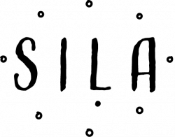 Letters "SILA" in black surrounded by black dots
