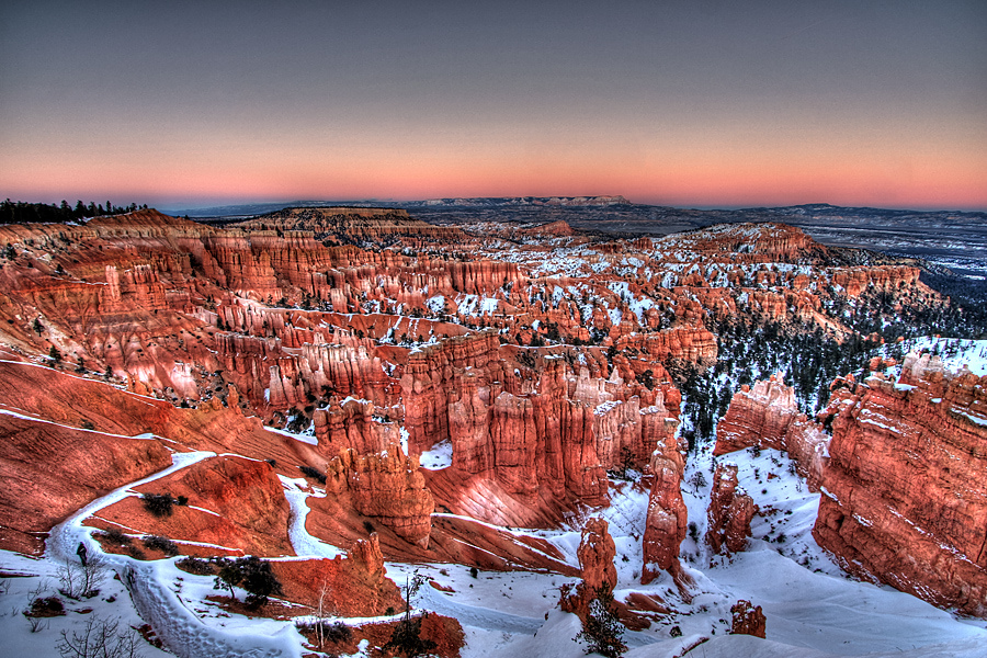 Snow in Bryce Canyon National Park, UT
