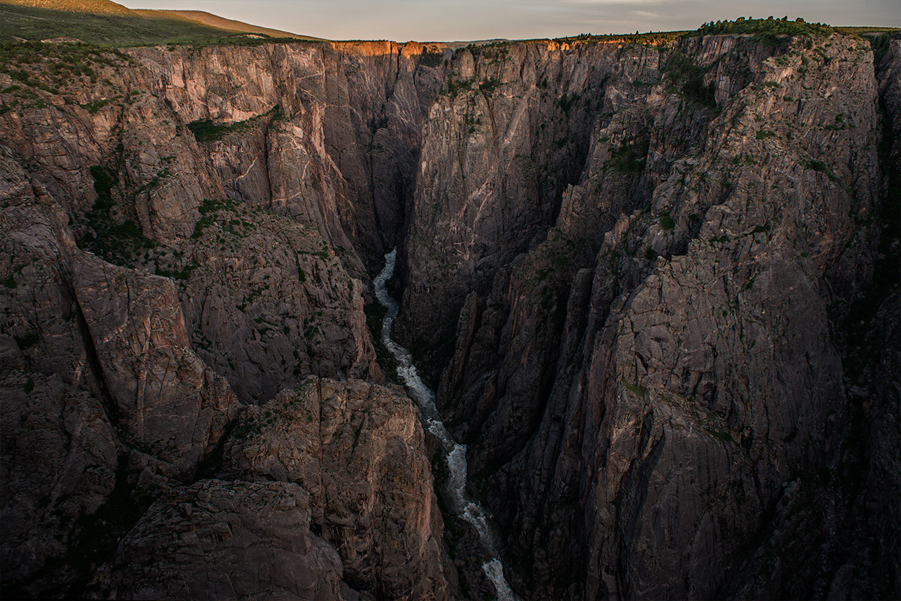 High gorge with river flowing underneath