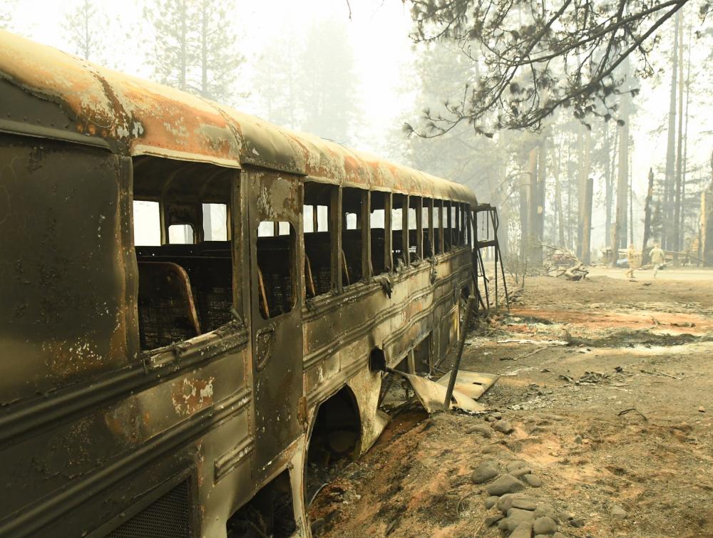 Damage from the 2018 Camp Fire in Paradise, California