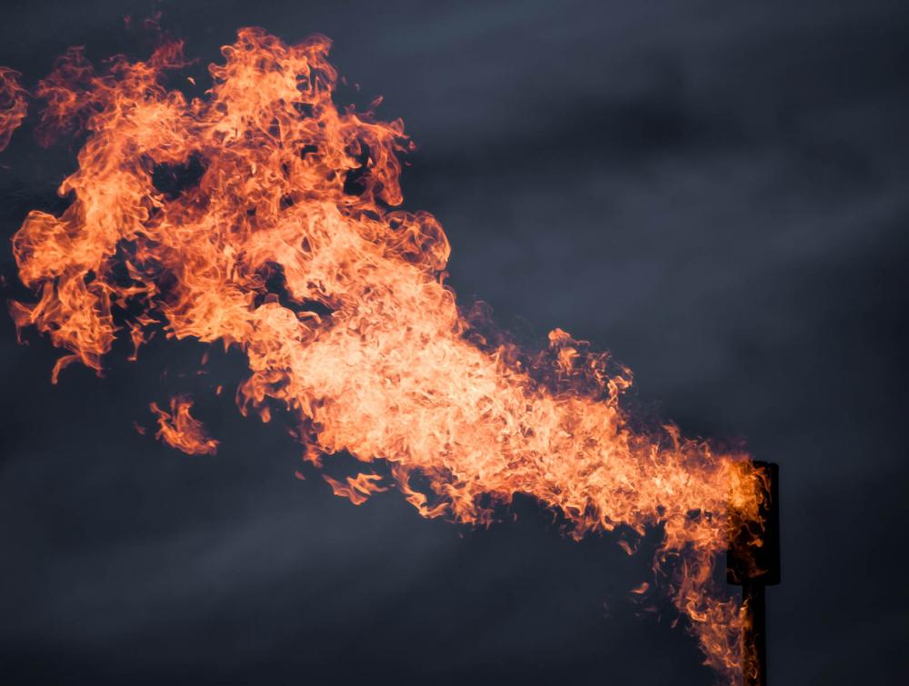 Methane Flare in Pawnee National Grassland, Colorado