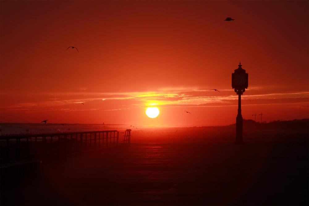 SUNSET OVER PIER