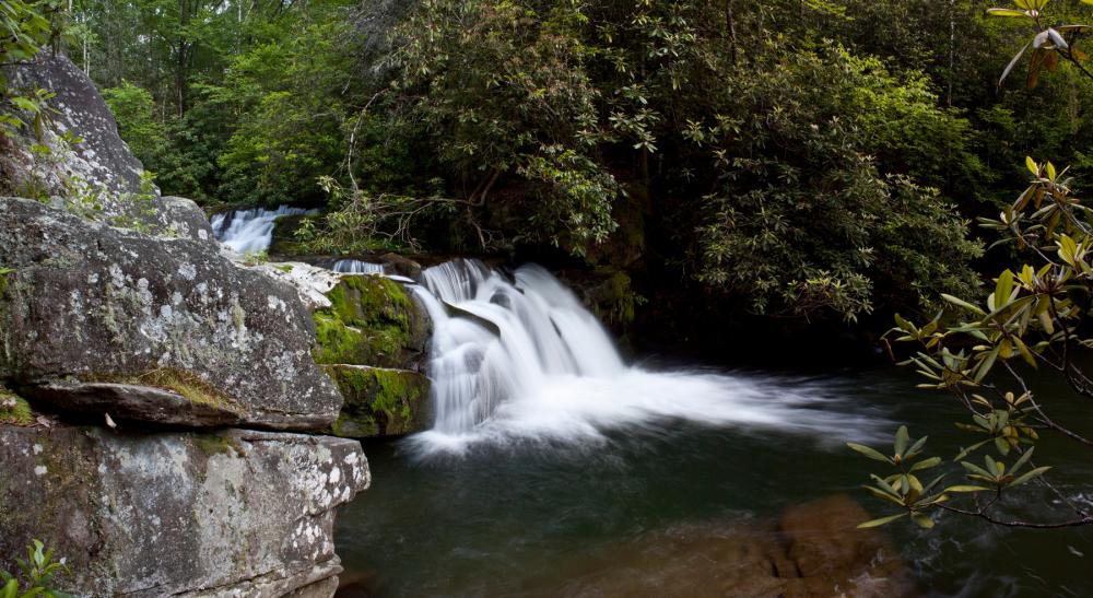 A waterfall in Joyce Kilmer-Slickrock Wilderness, Tennessee