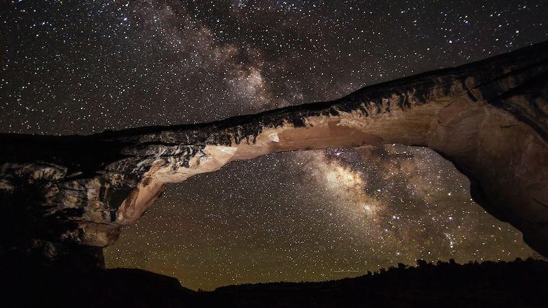 The Milky Way over Owachomo Bridge at Natural Bridges National Monument, Utah.