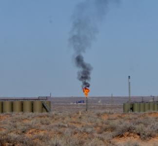 Oil and gas machinery in New Mexico's Permian Basin