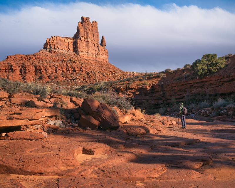 Hiker in Bears Ears National Monument.